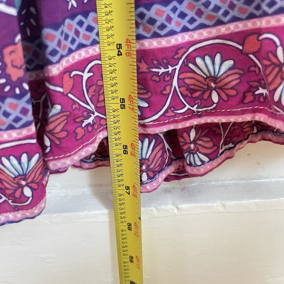Maxi Dress XL Pink Purple Floral Prairie Boho Waist Tie Flowy Hippie Festival - Picture 11 of 11
